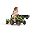 FALK Šliapací traktor Claas Arion 410 s nakladačom a vozíkom - zelený