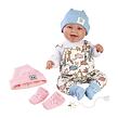 Llorens 84481 NEW BORN 2 v 1 - realistická bábika bábätko so zvukmi a mäkkým látkovým telom - 44 cm