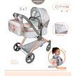 DeCuevas 81777 Skladací kočík pre bábiky 3 v 1 s batôžkom CITY X 2024 - 73 cm