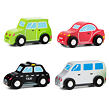 New Classic Toys Sada dřevěných mini autíček, 4 ks
