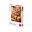 Puzzle cu Natură Moartă cu Dinozauri și Flori, 100 de piese XL