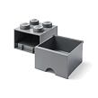LEGO Úložný box 4 s šuplíkem - tmavě šedá
