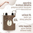 Sipo Koš na hračky XL se šňůrkou, skládací bavlněný / 63 l, Brown Bear