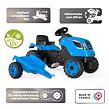 Šliapací traktor Farmer XL modrý s vozíkom