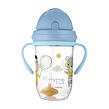 Canpol babies Nevylievací hrnček so slamkou a závažím BONJOUR PARIS 270ml modrý
