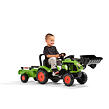 FALK Šliapací traktor Claas Arion 410 s nakladačom a vozíkom - zelený