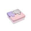 Melii Svačinový box Puzzle 850 ml - růžový, fialový, šedý