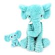PTIPOTOS Plyšový slon Dimoitou modrý - máma s miminkem