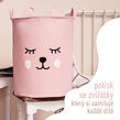 Sipo Kôš na hračky so šnúrkou, skladací bavlnený / 43 l, Teddy Bear Pink