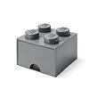 LEGO Úložný box 4 s šuplíkem - tmavě šedá