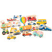 New Classic Toys Dřevěné vkládací puzzle - Dopravní prostředky, 16 ks