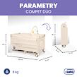 Asalvo COMPLET DUO cestovná postieľka (závesné lôžko, hrací oblúk), owl