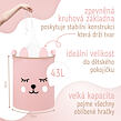 Sipo Kôš na hračky so šnúrkou, skladací bavlnený / 43 l, Teddy Bear Pink