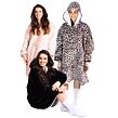 Cozy Noxxiez CH371 Leopard potlač - hrejivá televízna mikinová deka s kapucňou pre teenagerov a dosp