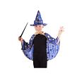 Detský plášť modrý s klobúkom čarodejnice/Halloween