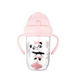 Canpol babies Nevylievací hrnček so slamkou a závažím EXOTIC ANIMALS 270ml ružový
