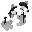 BJ Penové puzzle B-Animal Tiger/Hippo/Frog