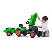 FALK Šlapací traktor X-Tractor s vlečkou a otevírací kapotou, zelený