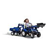 FALK Šliapací traktor New Holland T8 s nakladačom, bagrom a maxi vozíkom