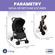 Asalvo NOVA športový kočík 0m-15kg, čierny