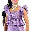 Mattel Barbie DeLuxe Modelka - fialové kraťasy