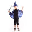Detský plášť modrý s klobúkom čarodejnice/Halloween