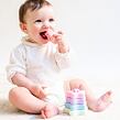 Saro Baby silikónové stohovacie hryzátka Rainbow