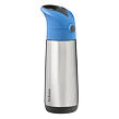 b.box Termoska na pitie so slamkou 500 ml - modrá/sivá