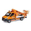 Bruder Mercedes Benz Sprinter - vysokozdvižná plošina + majáky