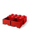 LEGO úložný box 8 s šuplíkmi - červená