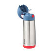 b.box Termoska na pitie so slamkou 500 ml - modrá/červená