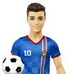 Mattel Barbie Fotbalová panenka Ken v modrém dresu
