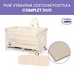 Asalvo COMPLET DUO cestovná postieľka (závesné lôžko, hrací oblúk), owl