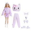 Mattel Barbie Cutie Reveal Barbie sladké mašle - fialové mačiatko